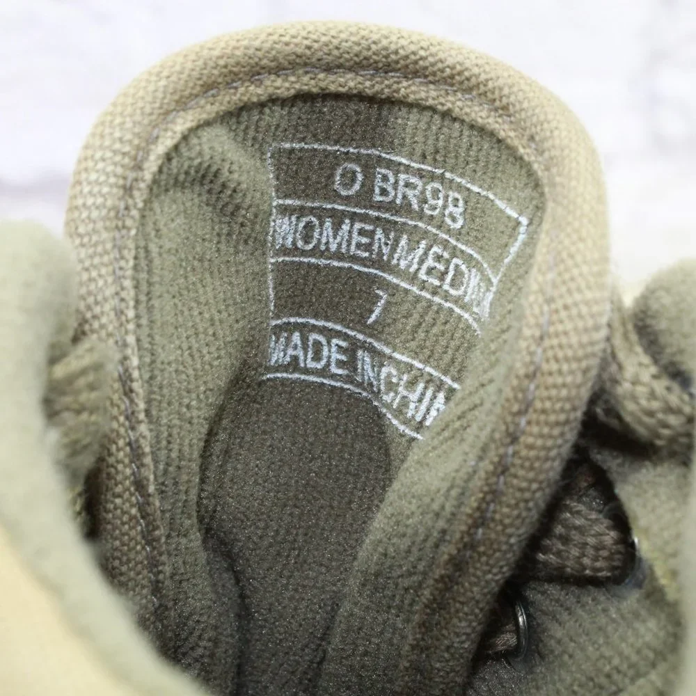 LL Bean Green Canvas Lace Up Casual Ankle Sneakers Shoes Size 7 Medium - Picture 8 of 9